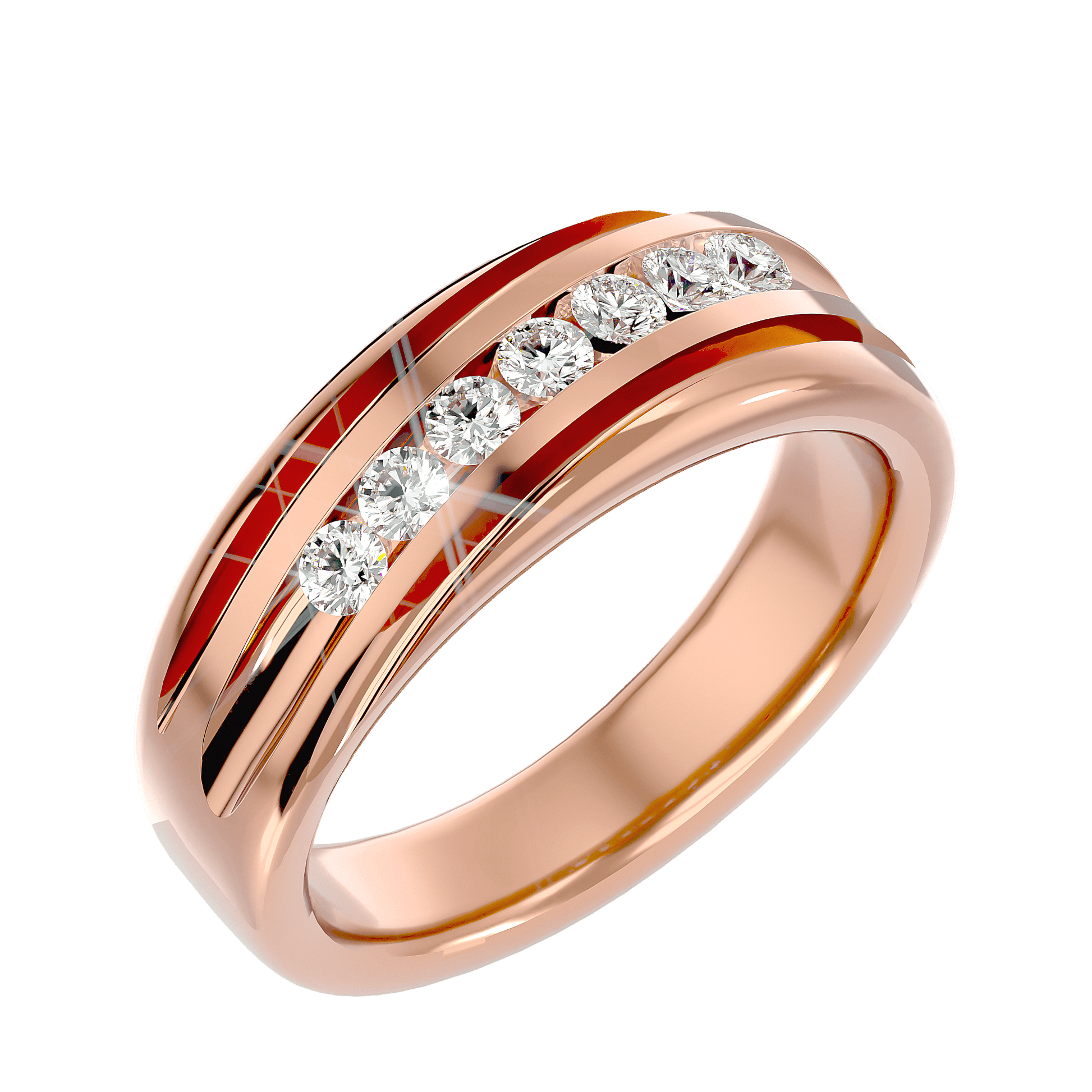 Lab Grown Diamond Men's Rose Gold Band Ring