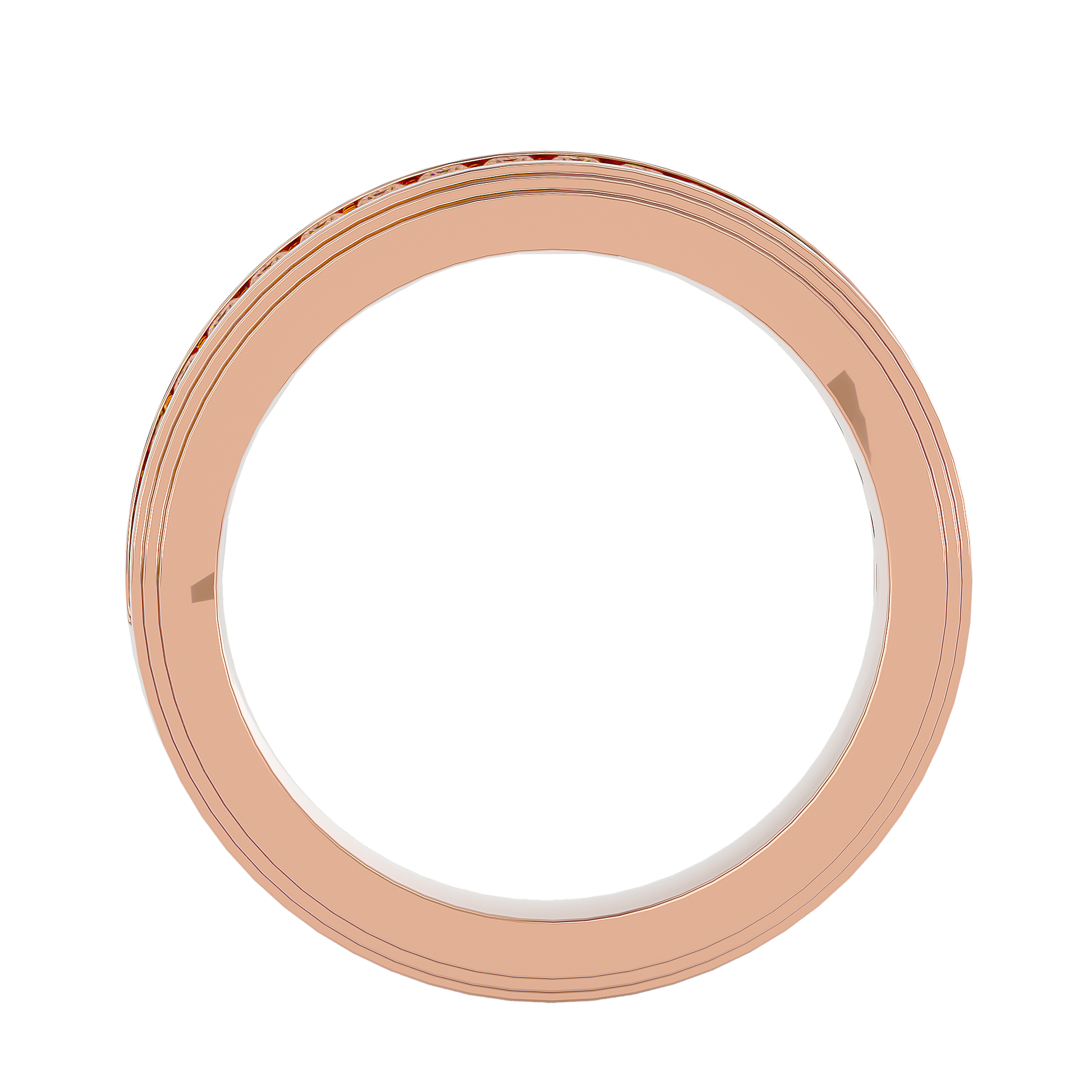 Lab Grown Round Cut Diamond Mens Ring In Rose Gold