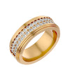 Lab Grown Round Cut Diamond Mens Ring In Yellow Gold