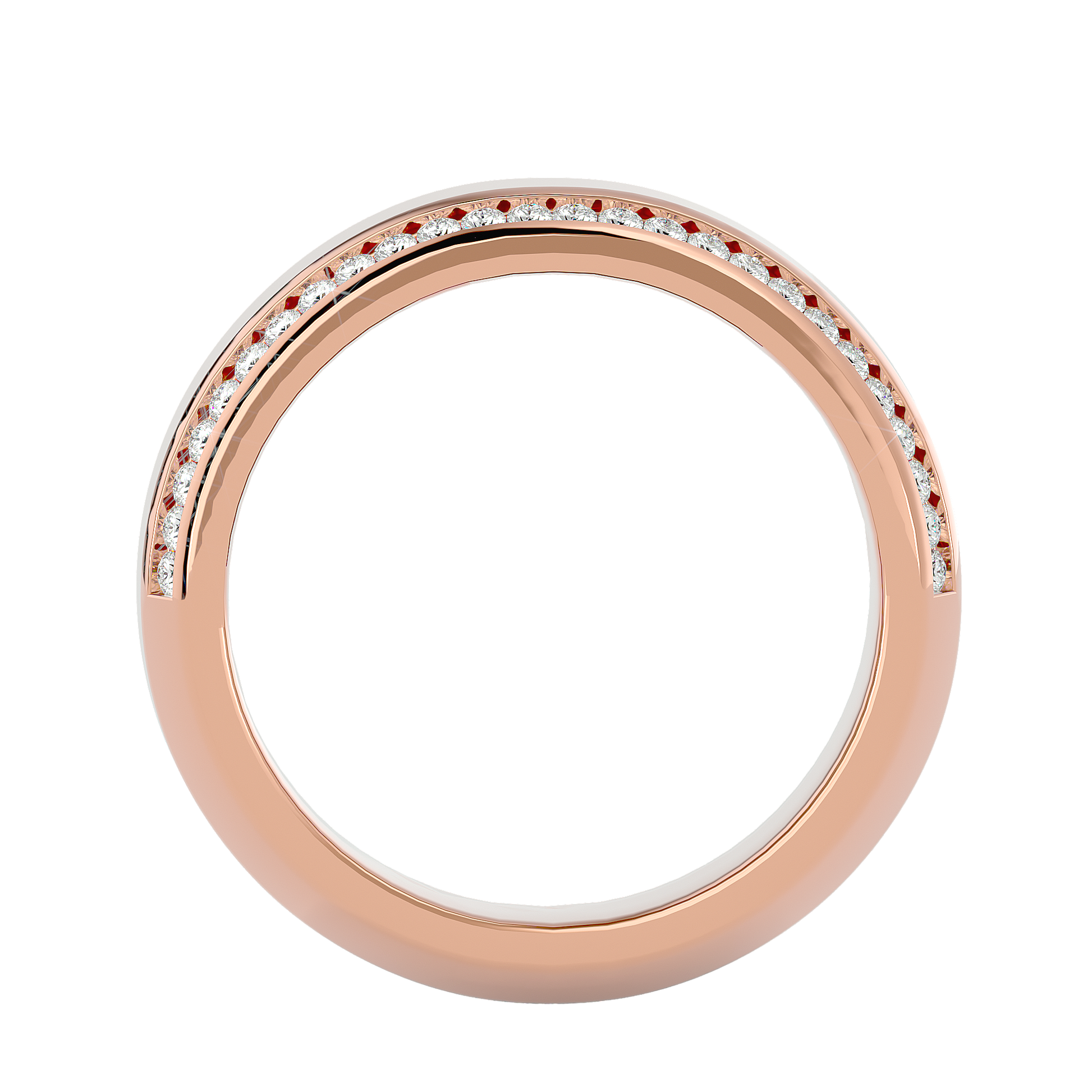 Lab Grown Round Cut Diamond Mens Ring In Rose Gold