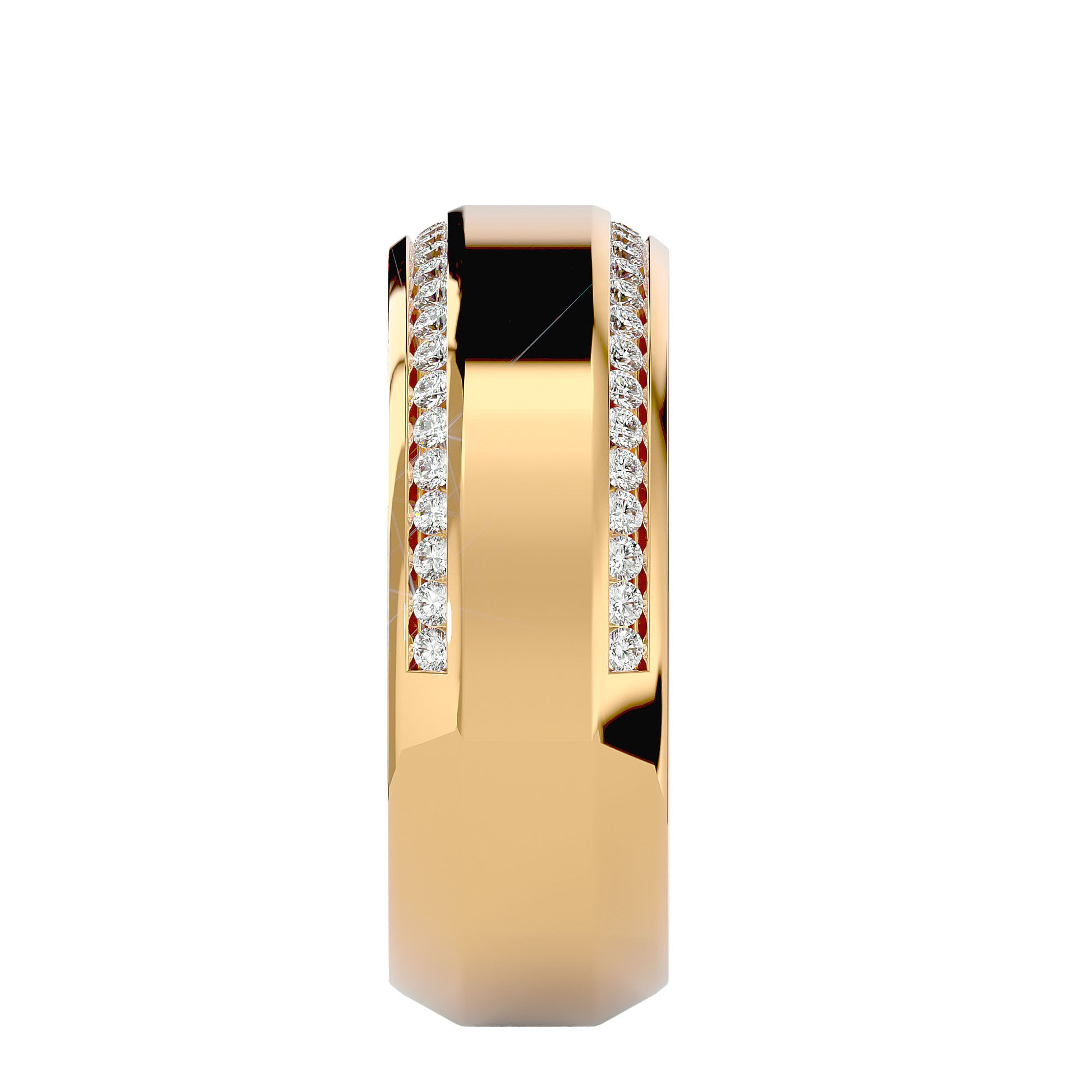 Lab Grown Round Cut Diamond Mens Ring In Yellow Gold