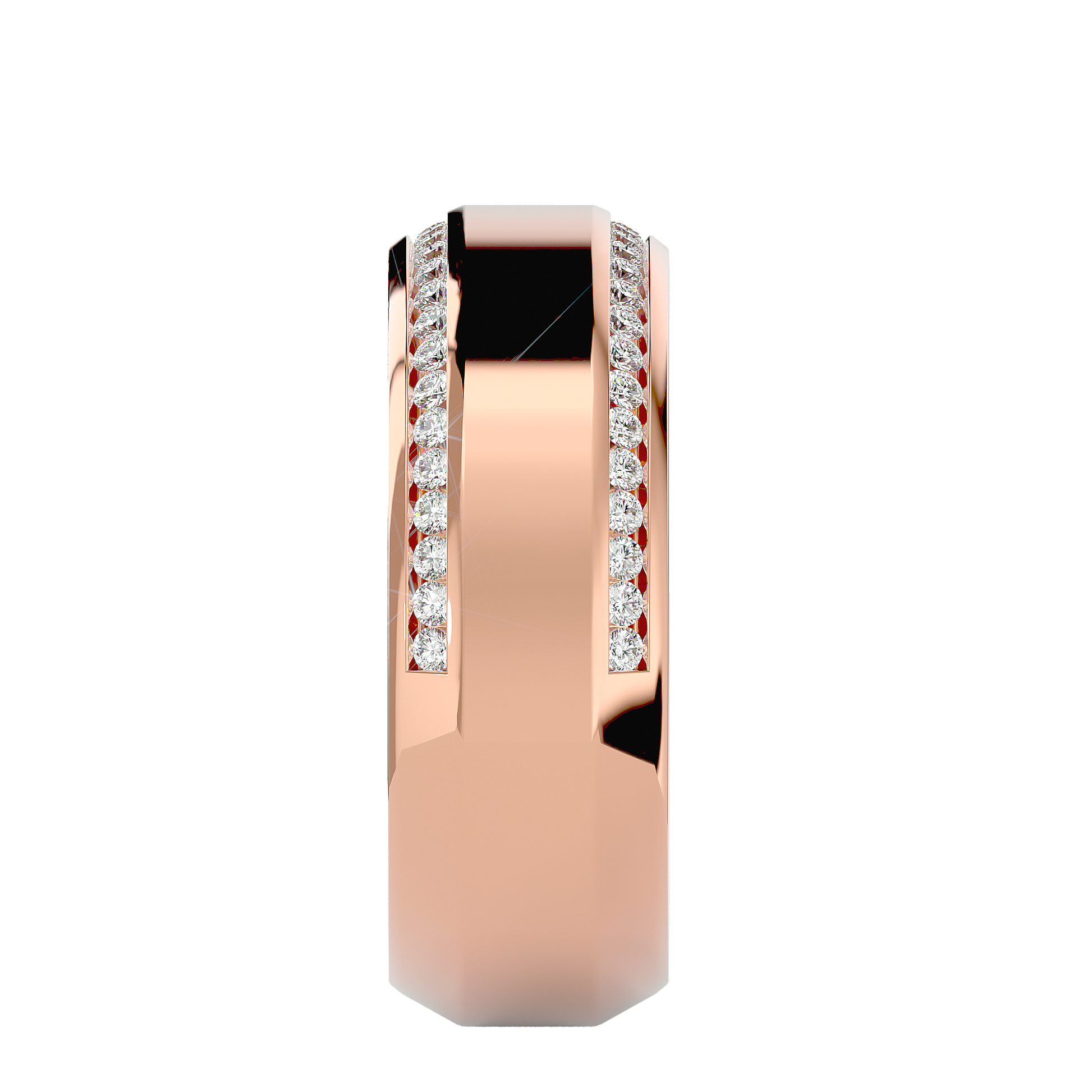 Lab Grown Round Cut Diamond Mens Ring In Rose Gold