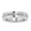 Lab Grown Round Cut Diamond In White Gold Mens Ring