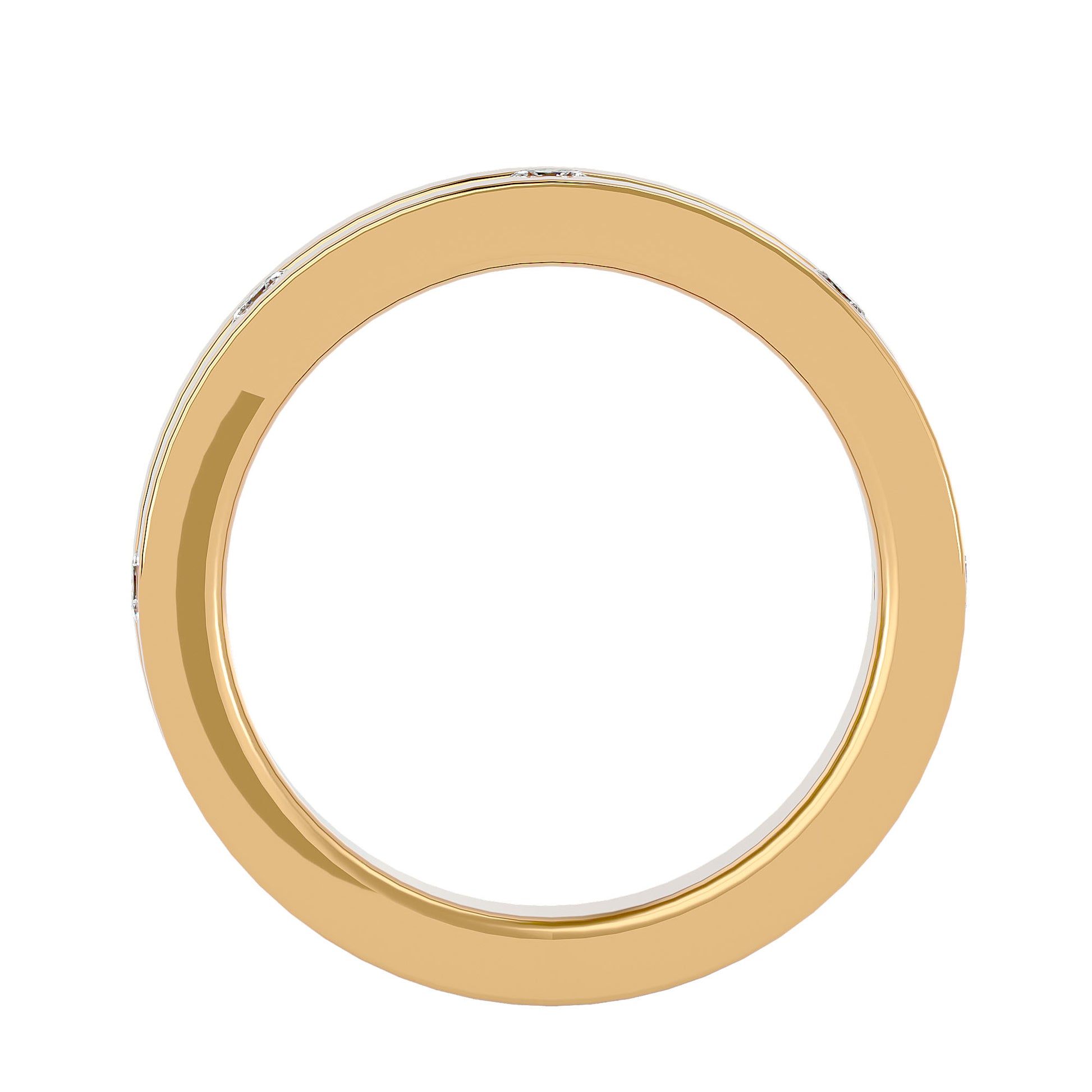 Lab Grown Round Cut Diamond Mens Ring In Yellow Gold