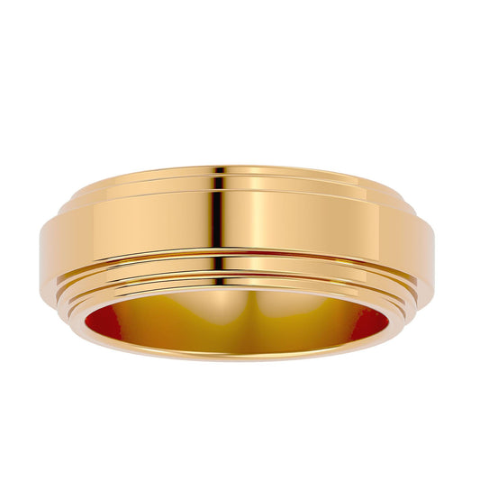 Bold: Heavy Men's Band Ring In Yellow Gold No Stones