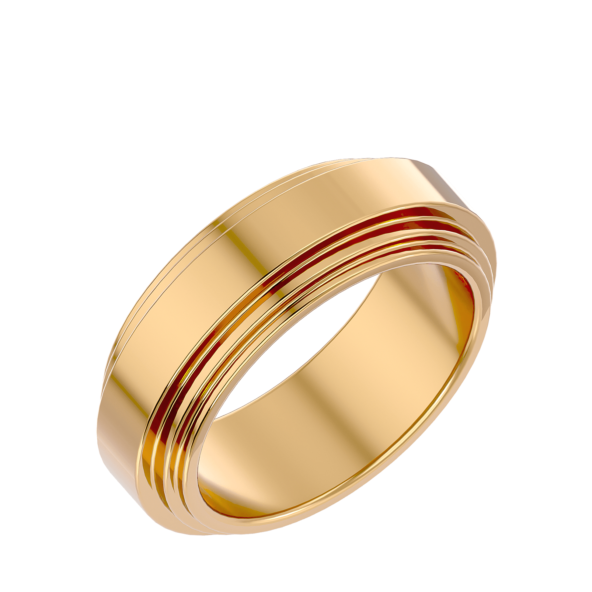 Bold: Heavy Men's Band Ring In Yellow Gold No Stones