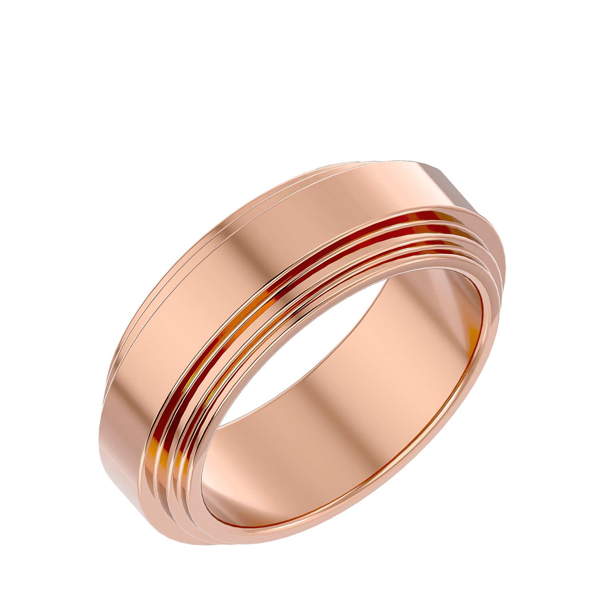 Bold: Heavy Men's Rose Gold Band Ring No Stones