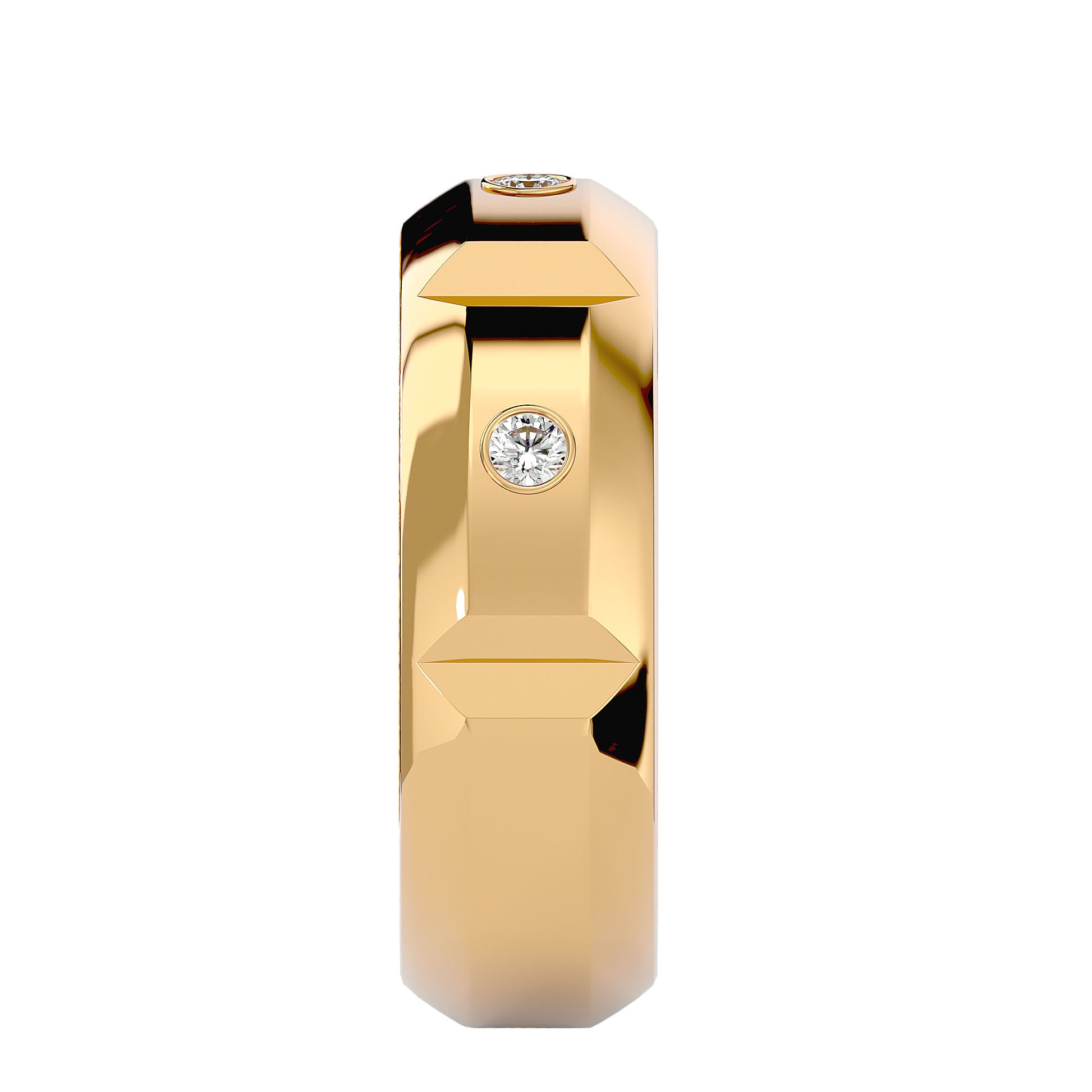 Lab Grown Round Cut Diamond Mens Ring In Yellow Gold