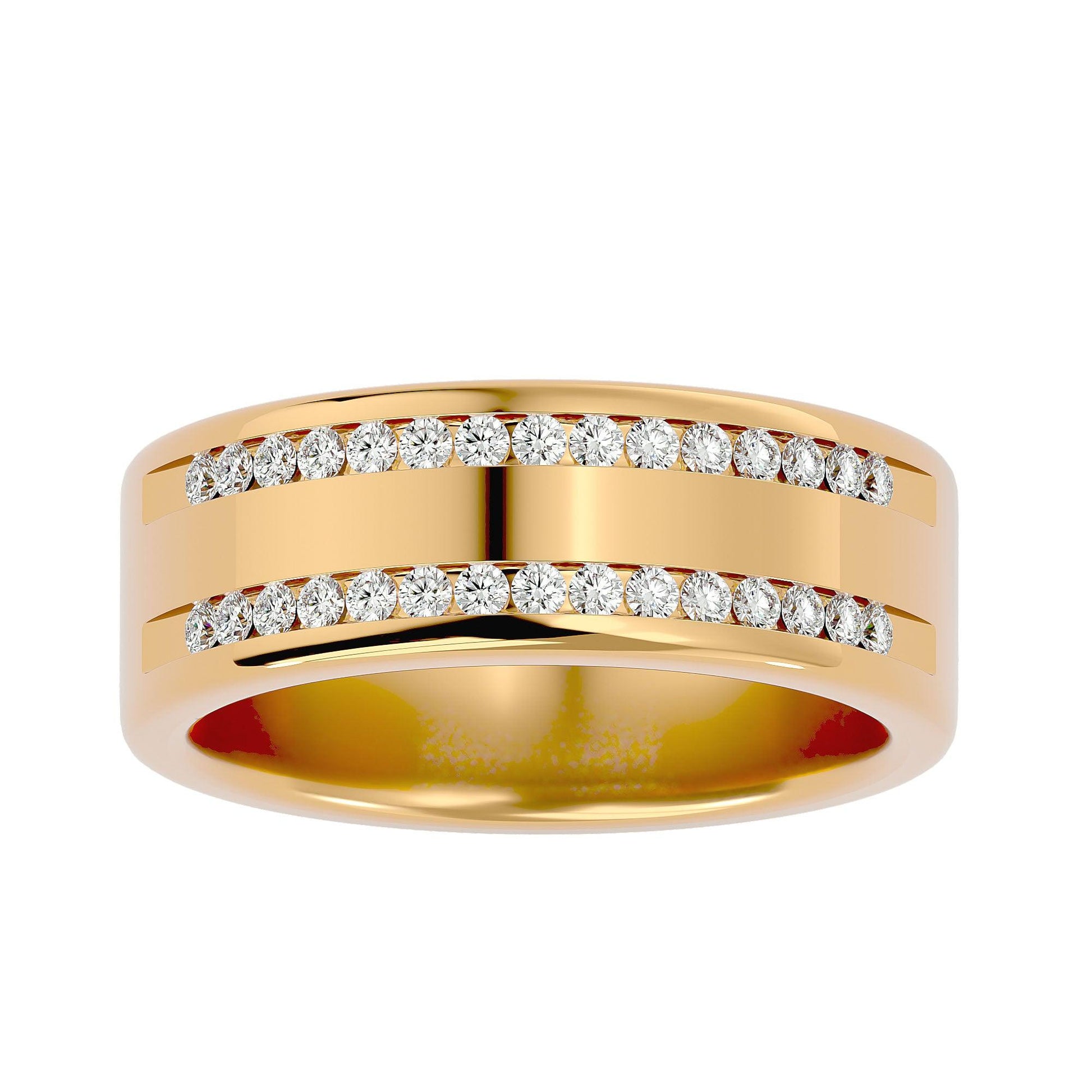 Lab Grown Diamond Men's Yellow Gold Band Ring