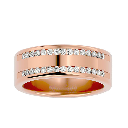 Lab Grown Diamond Men's Rose Gold Band Ring