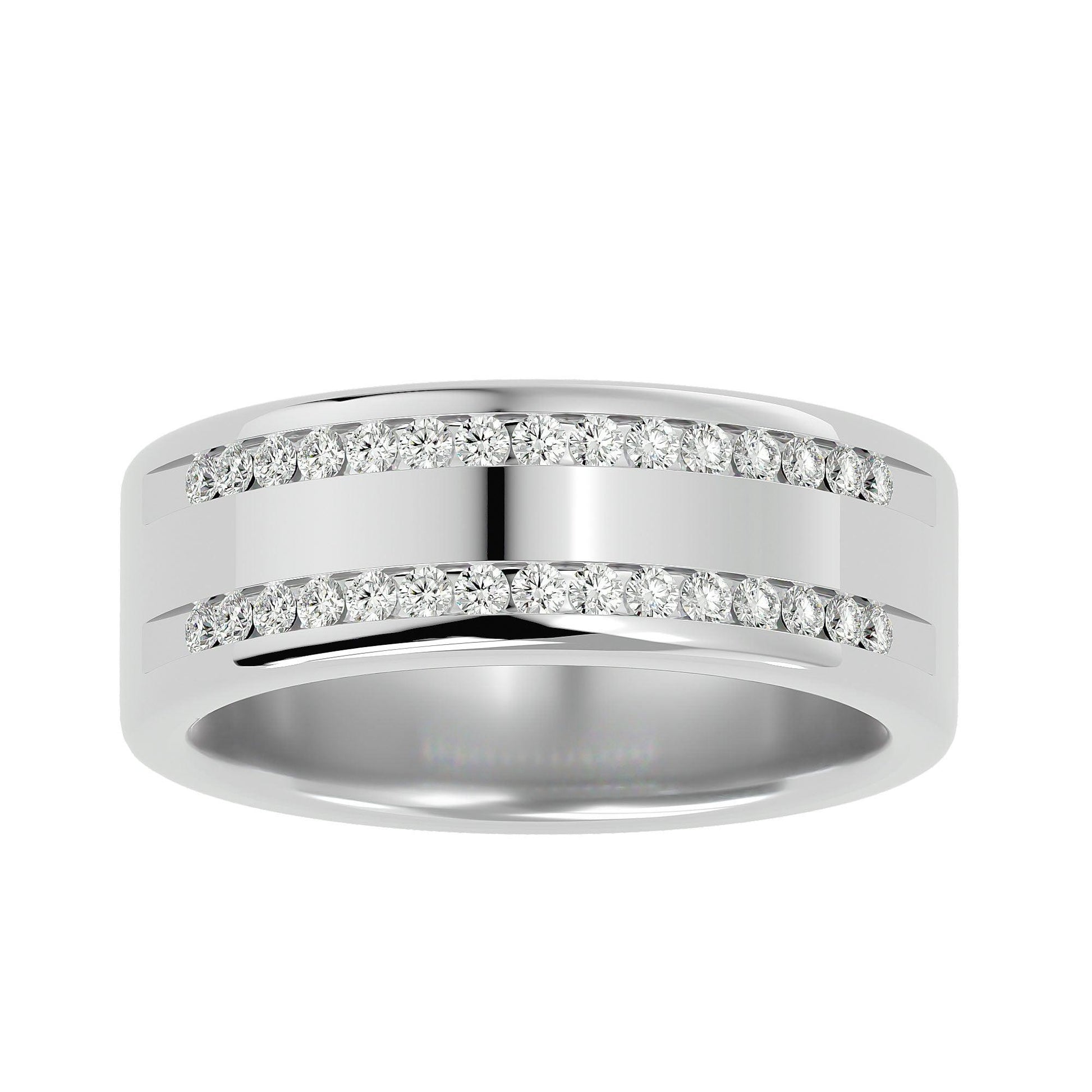 Lab Grown Diamond Men's Platinum Band Ring