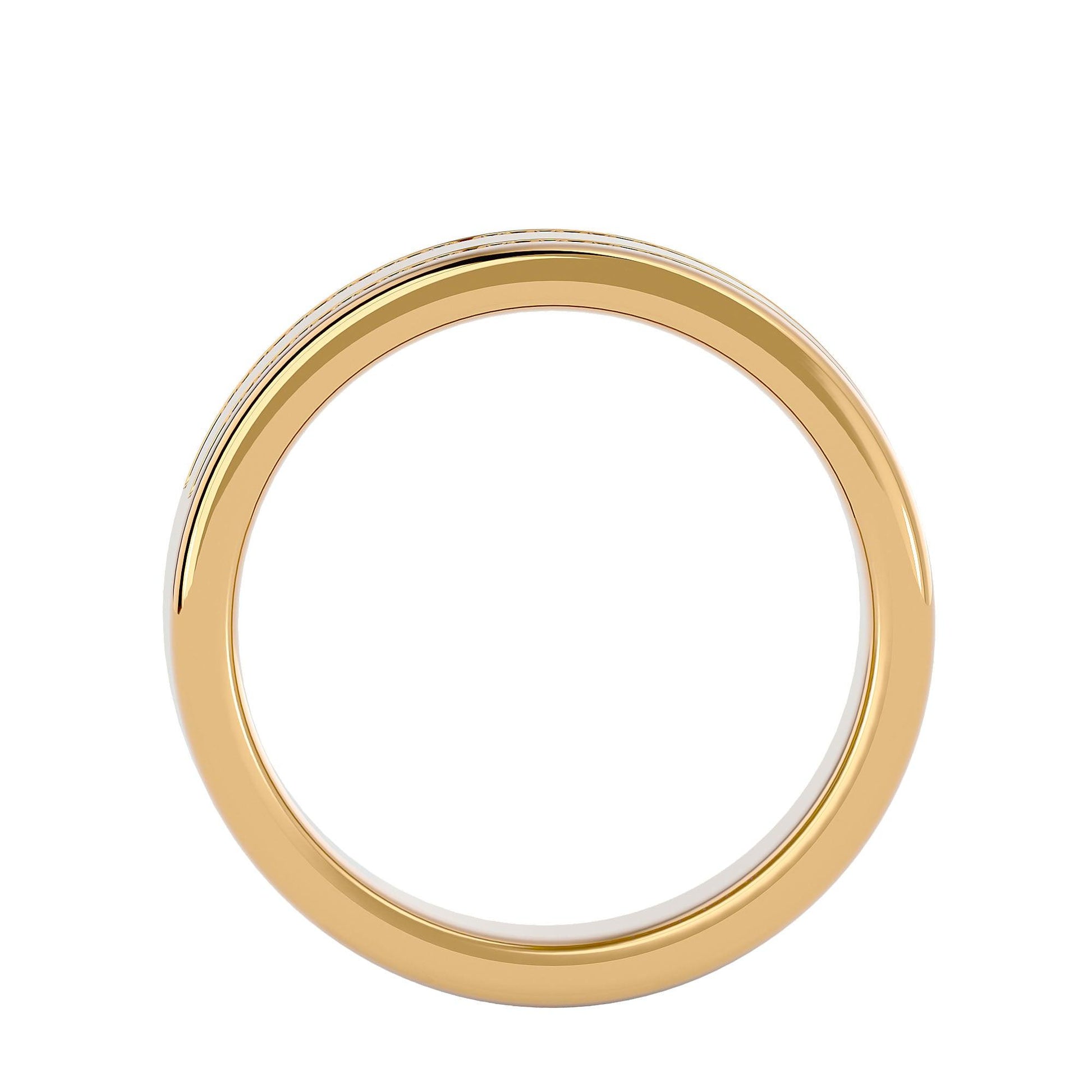 Lab Grown Diamond Men's Yellow Gold Band Ring