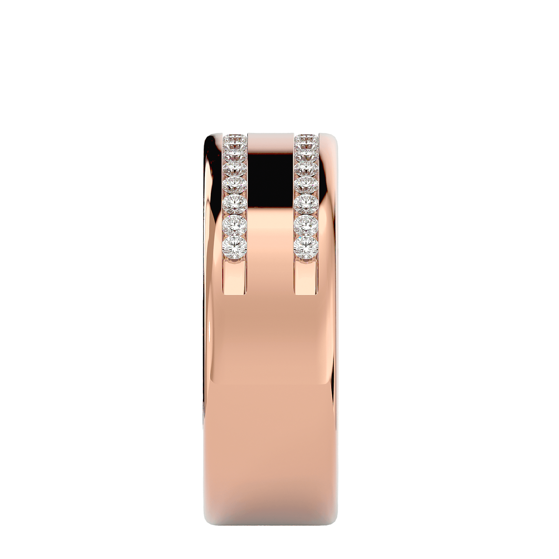 Lab Grown Diamond Men's Rose Gold Band Ring