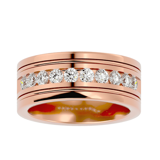 Lab Grown Diamond Men's Rose Gold Band Ring