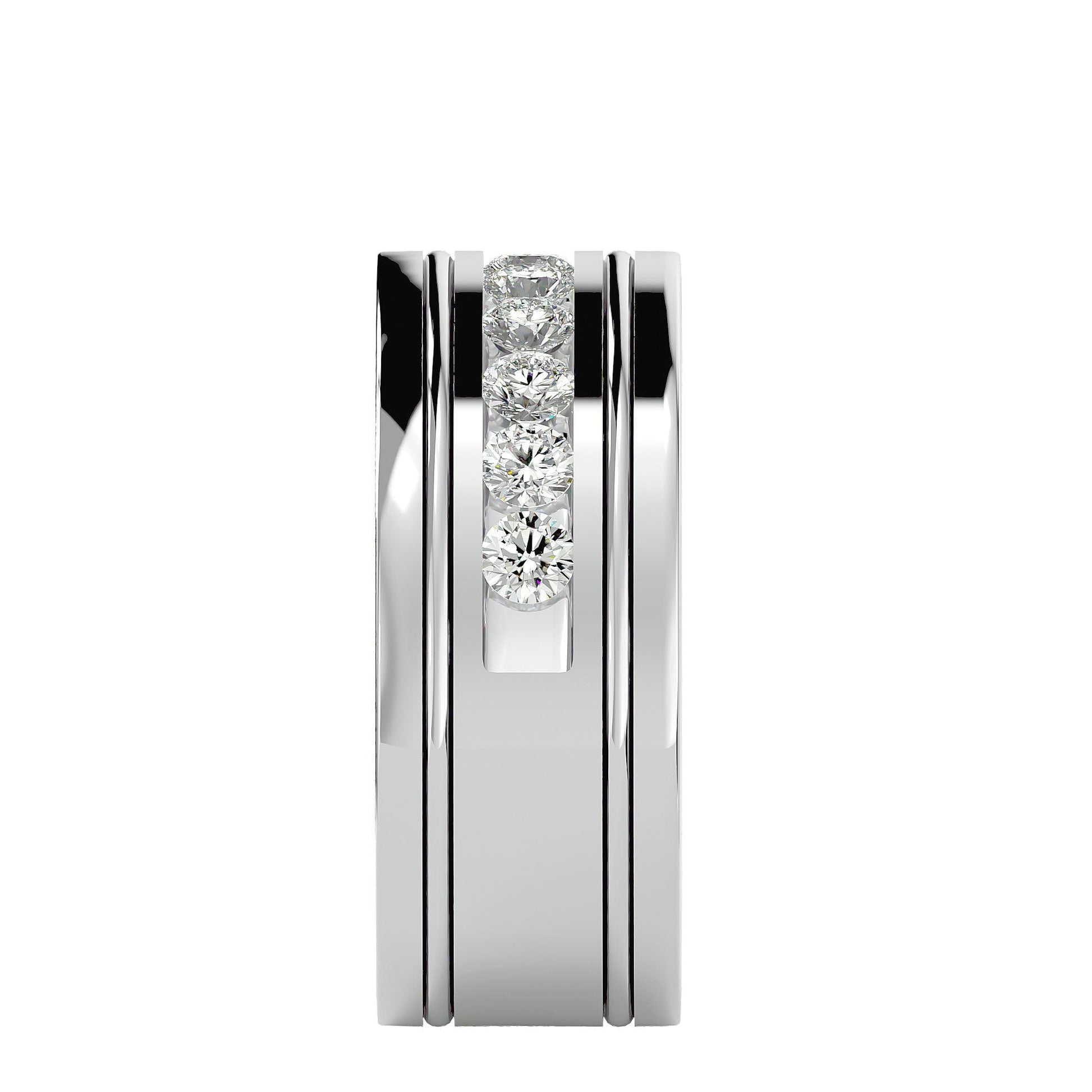 Lab Grown Diamond Men's Platinum Band Ring