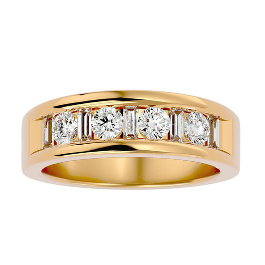 Lab Grown Diamond Men's Yellow Gold Band Ring