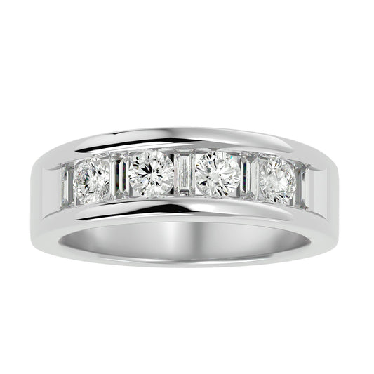 Lab Grown Diamond Men's Platinum Band Ring