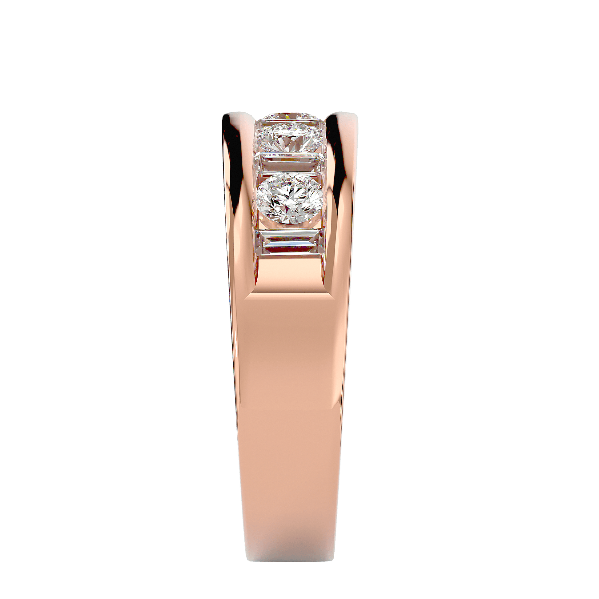 Lab Grown Diamond Men's Rose Gold Band Ring