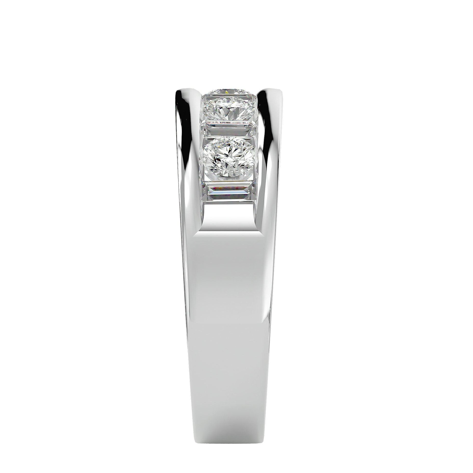 Lab Grown Diamond Men's Platinum Band Ring