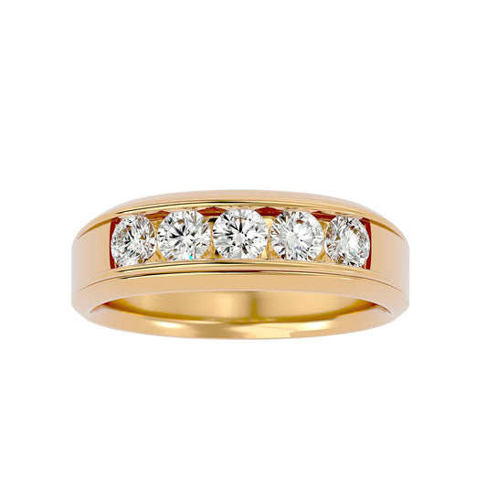 Lab Grown Diamond Men's Yellow Gold Band Ring