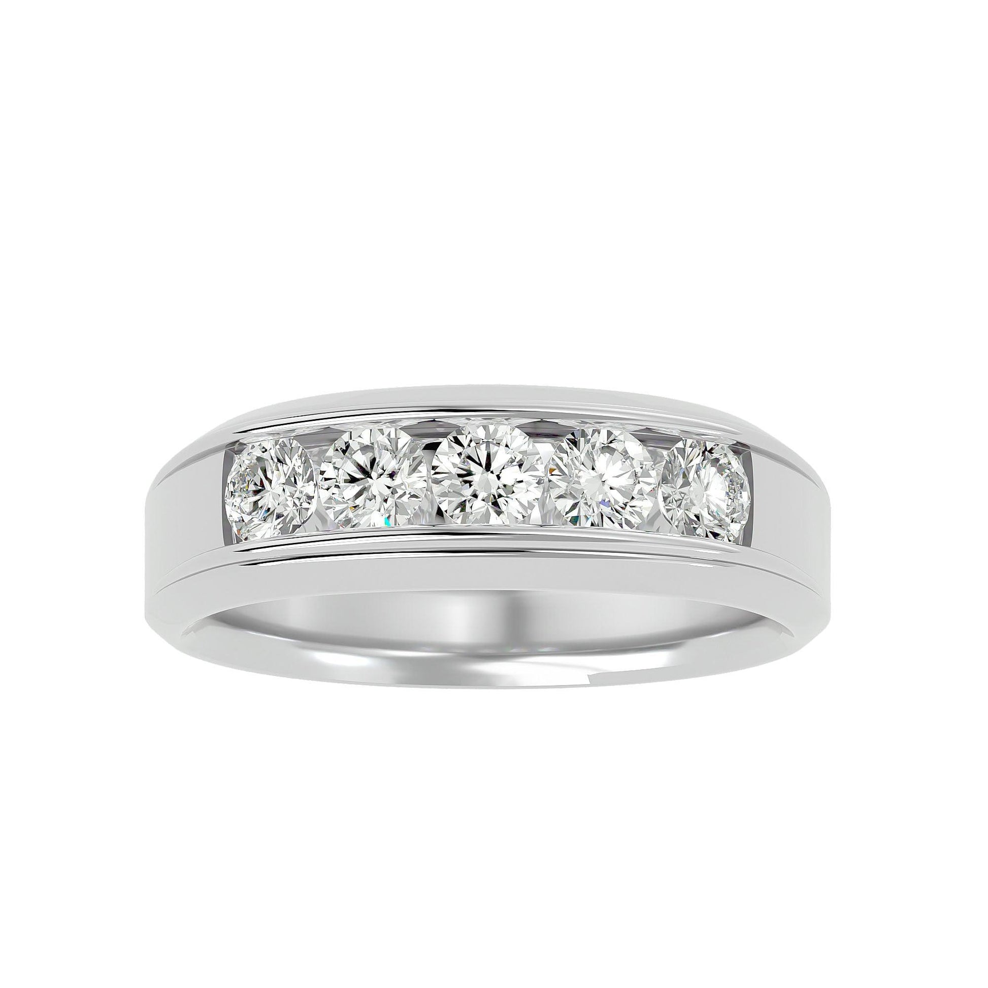 Lab Grown Diamond Men's Platinum Band Ring