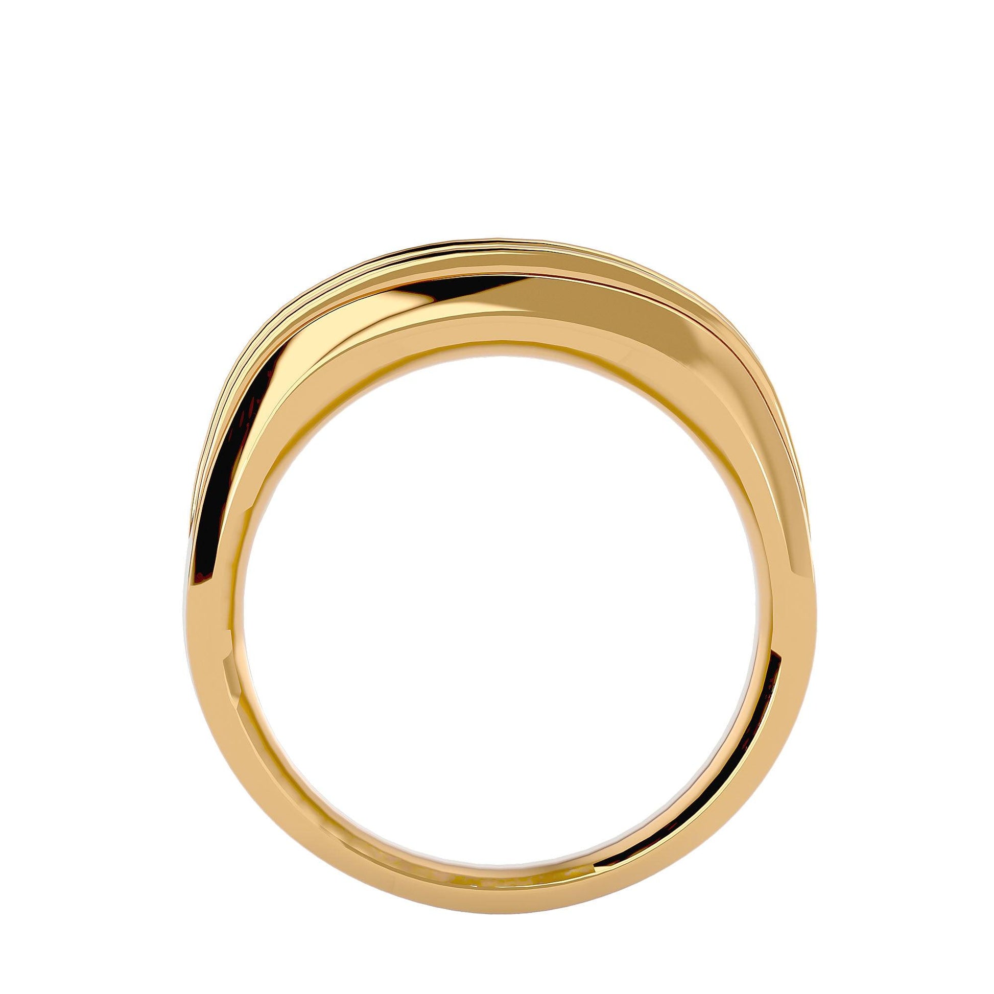 Lab Grown Diamond Men's Yellow Gold Band Ring