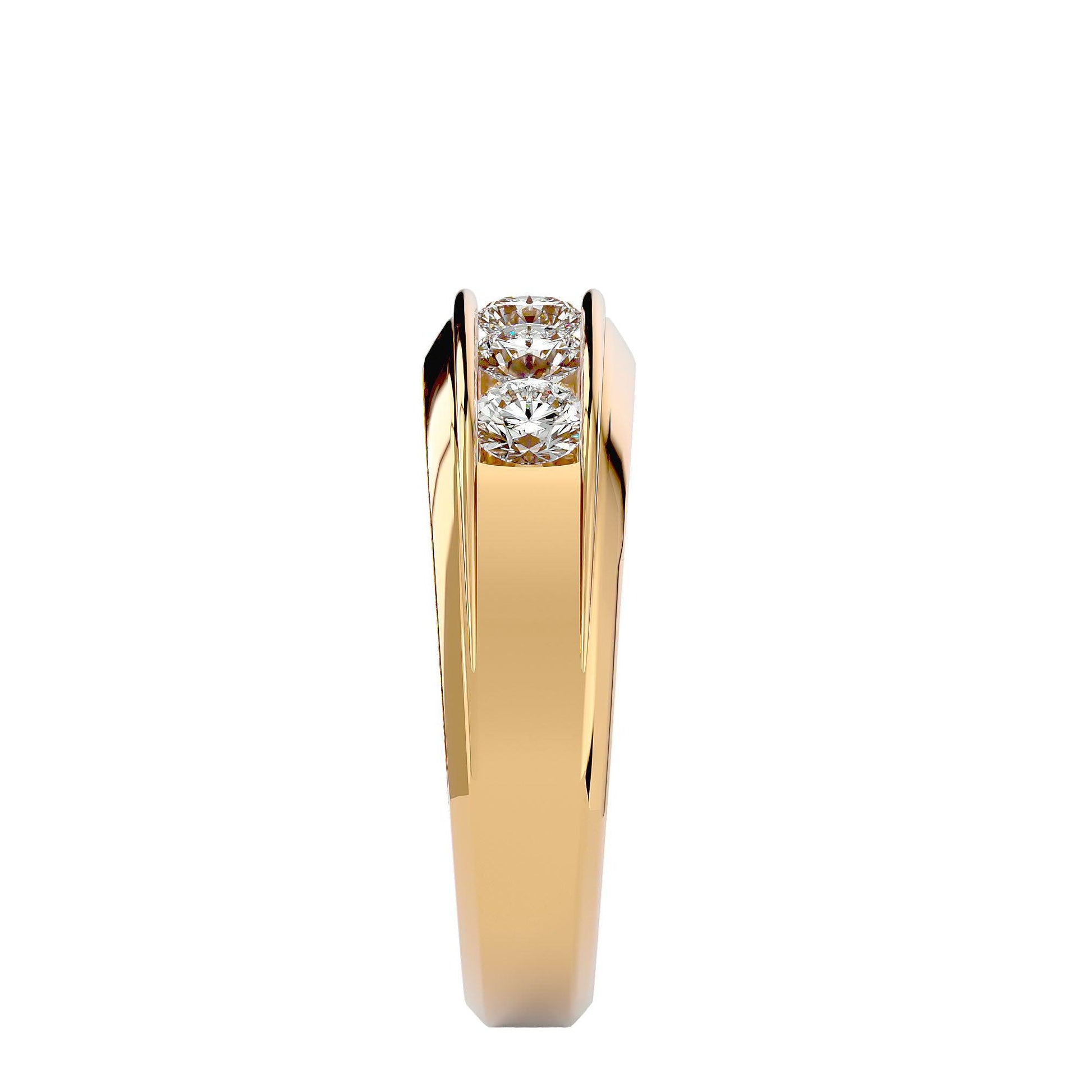 Lab Grown Diamond Men's Yellow Gold Band Ring