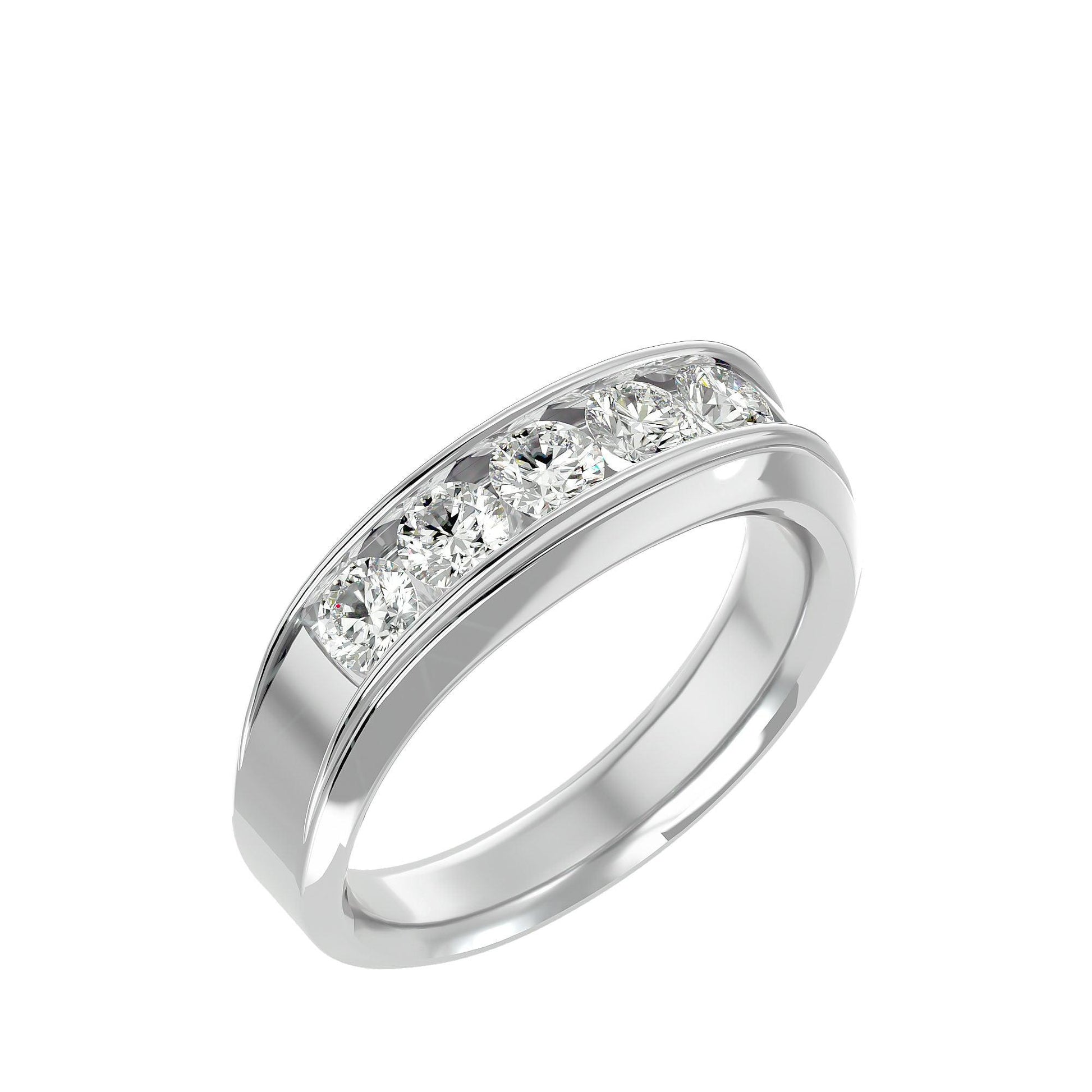 Lab Grown Diamond Men's Platinum Band Ring