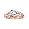 Lab Grown Round Diamond Halo Ring In Rose Gold