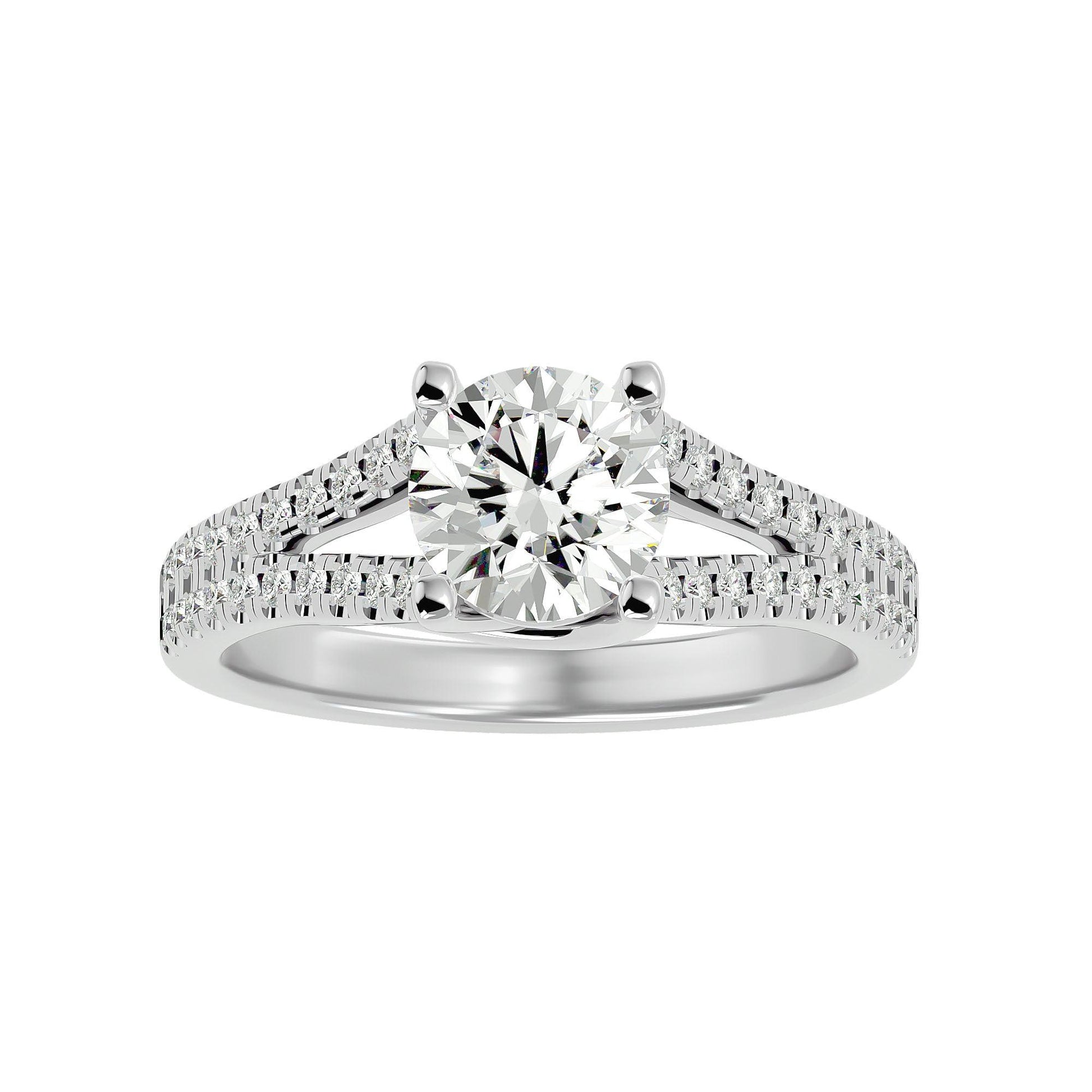 Lab Grown Diamond In White Gold Halo Ring