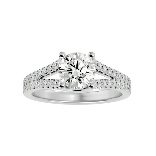 Lab Grown Diamond In White Gold Halo Ring