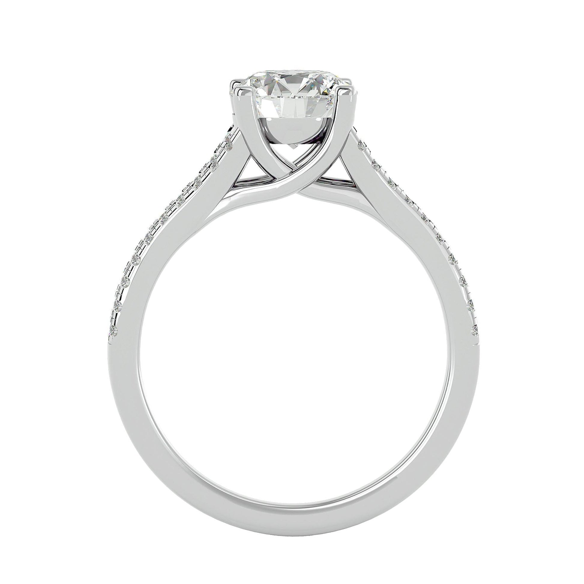 Lab Grown Diamond In White Gold Halo Ring