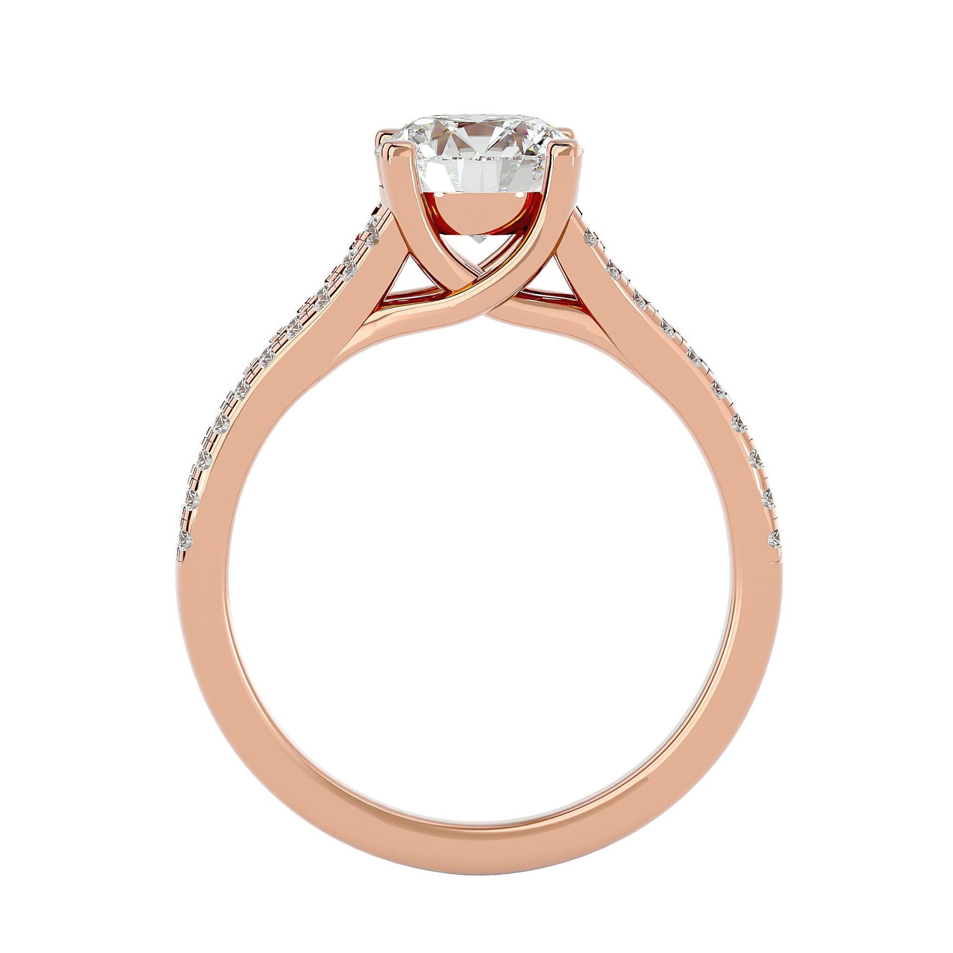 Lab Grown Round Diamond Halo Ring In Rose Gold