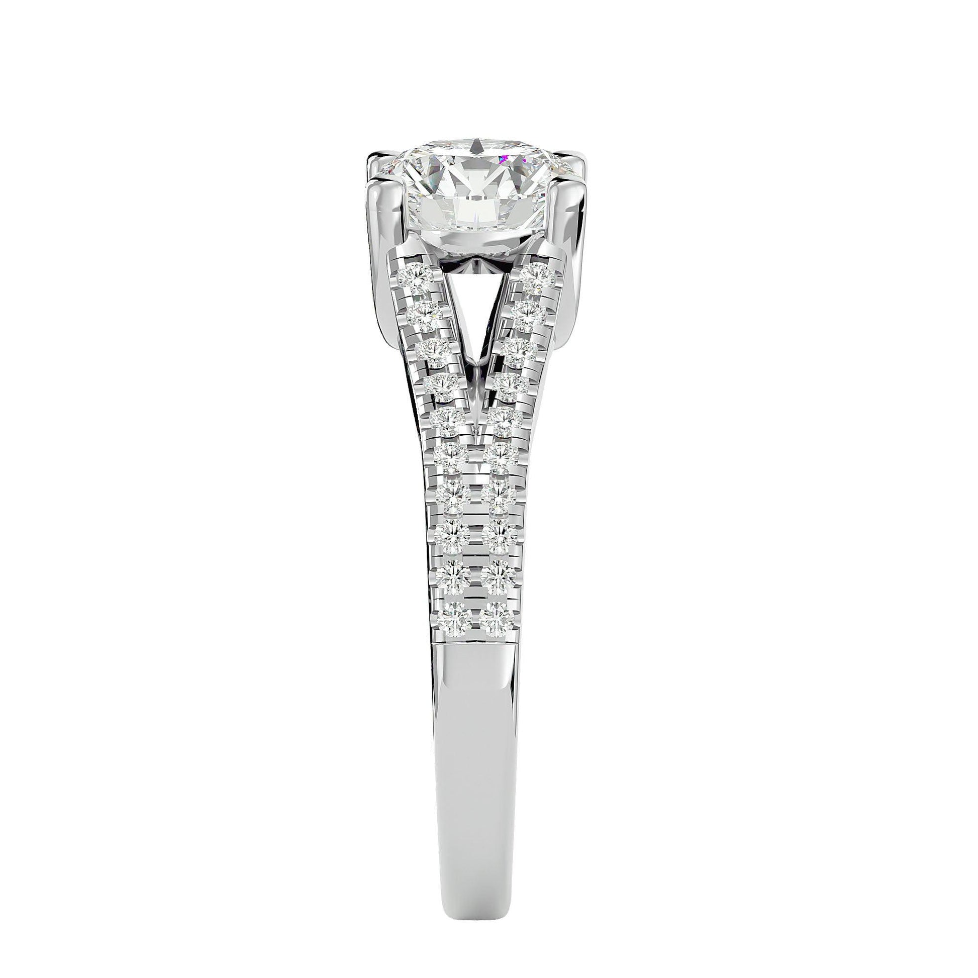 Lab Grown Diamond In White Gold Halo Ring