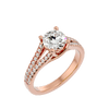 Lab Grown Round Diamond Halo Ring In Rose Gold