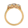 Lab Grown Emerald Cut Diamond Three Stone Ring In Yellow Gold