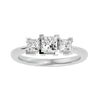 Lab Grown Princess Cut Diamond In White Gold Three Stone Ring