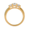 Lab Grown Princess Cut Diamond Three Stone Ring In Yellow Gold