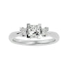 Lab Grown Princess Cut Diamond In White Gold Three Stone Ring