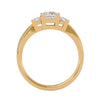 Lab Grown Princess Cut Diamond Three Stone Ring In Yellow Gold