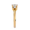 Lab Grown Princess Cut Diamond Three Stone Ring In Yellow Gold