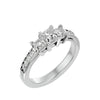 Lab Grown Princess Cut Diamond In White Gold Three Stone Ring