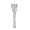 Lab Grown Princess Cut Diamond In White Gold Three Stone Ring