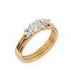 Lab Grown Princess Cut Diamond Three Stone Ring In Yellow Gold