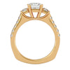 Lab Grown Princess Cut Diamond Three Stone Ring In Yellow Gold