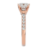 Lab Grown Princess Cut Diamond Three Stone Ring In Rose Gold