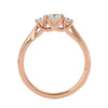 Beautiful Lab Grown Princess Cut Diamond Three Stone Ring In Rose Gold