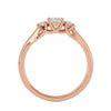 Lab Grown Princess Cut Diamond Three Stone Ring In Rose Gold