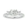 Lab Grown Emerald Cut Diamond In White Gold Three Stone Ring