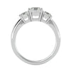 Lab Grown Emerald Cut Diamond In White Gold Three Stone Ring